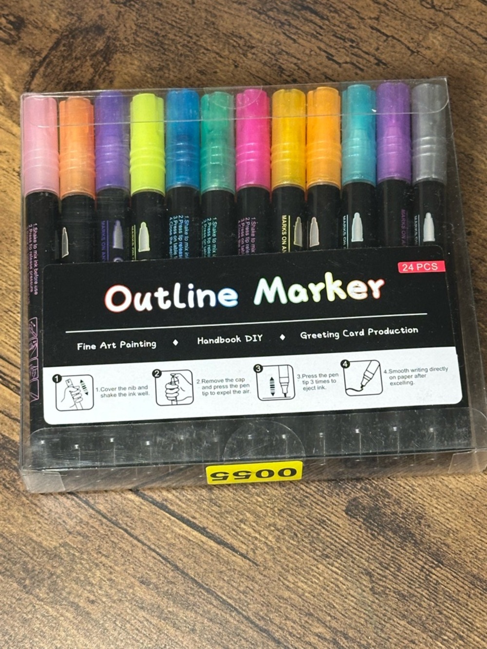 24-Pack Multicolor Outline Pens